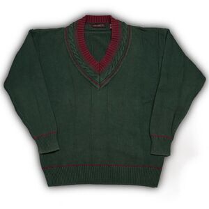 John Ashford Emerald and Purple Sweater